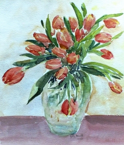 Tulips in vase 4