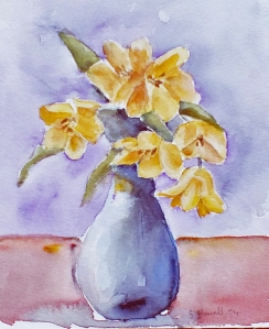 Yellow Tulips in vase 1